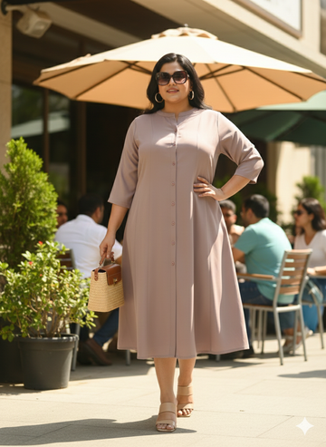 Plus Size A-Line Midi Dress