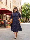 Women Plus Size Floral Print A-Line Midi Dress