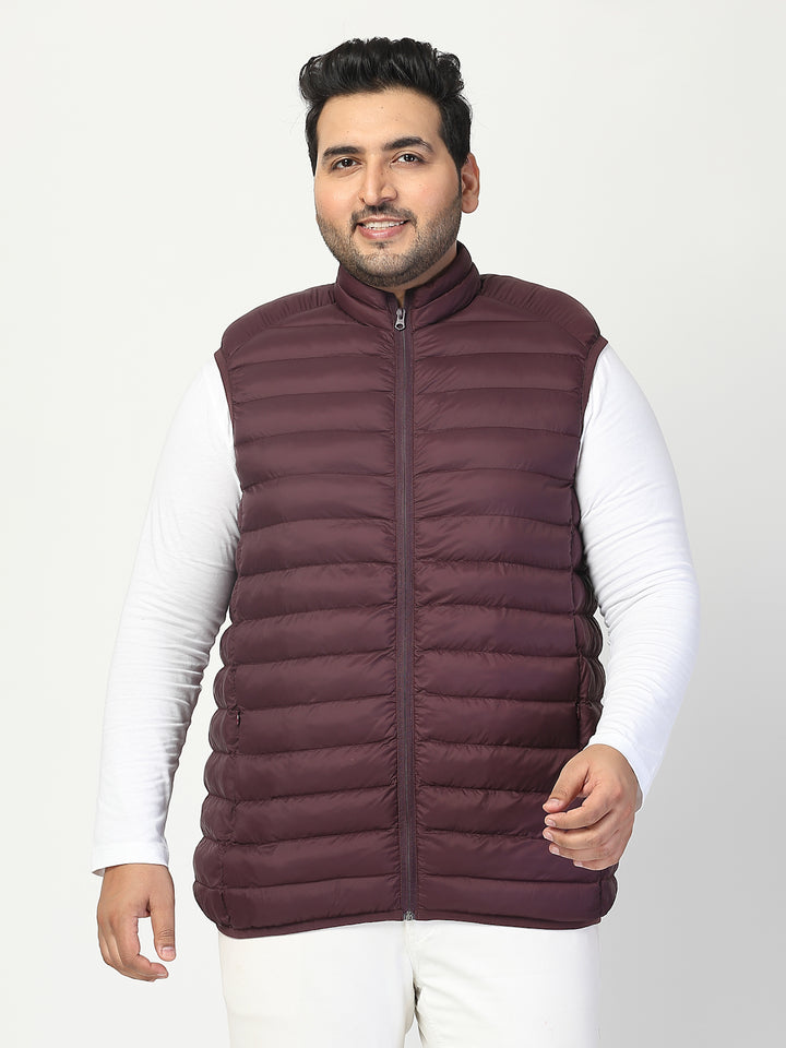 Men Plus Size Stand Collar Puffer Jacket