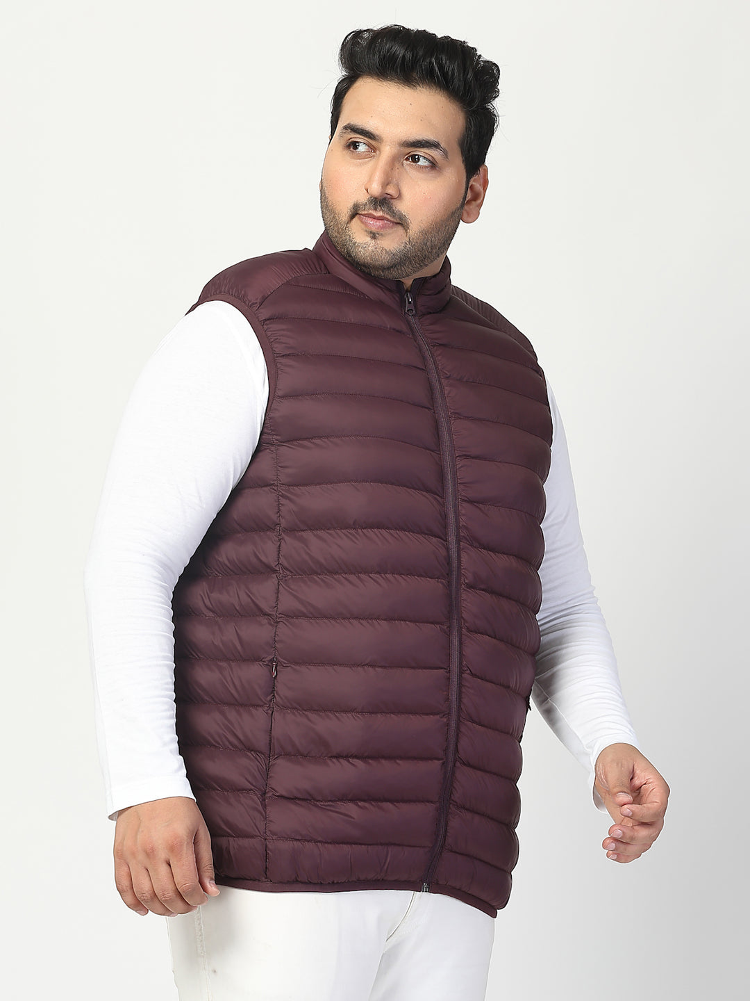 Men Plus Size Stand Collar Puffer Jacket