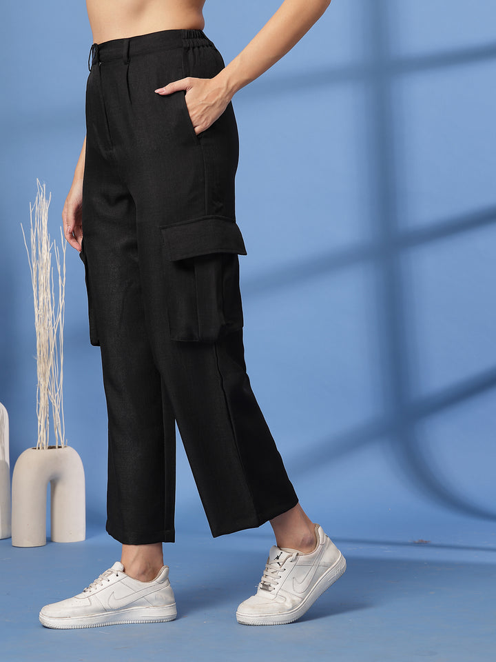 Women Mid-Rise Pleated Trousers