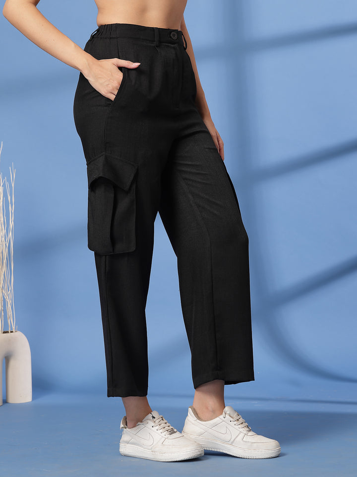 Women Mid-Rise Pleated Trousers