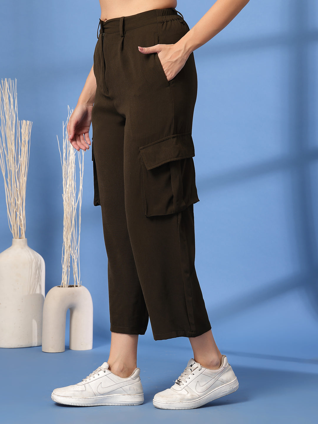 Women Pleated Cargos Trousers