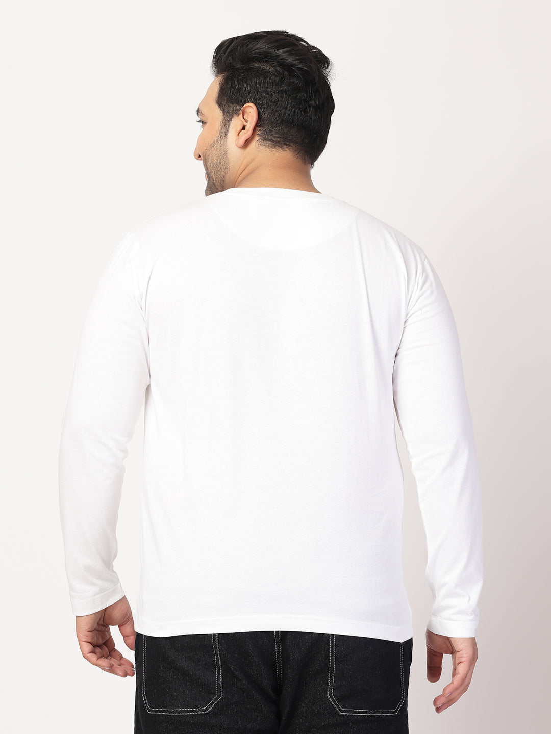 Men Solid Round Neck Cotton T-shirt