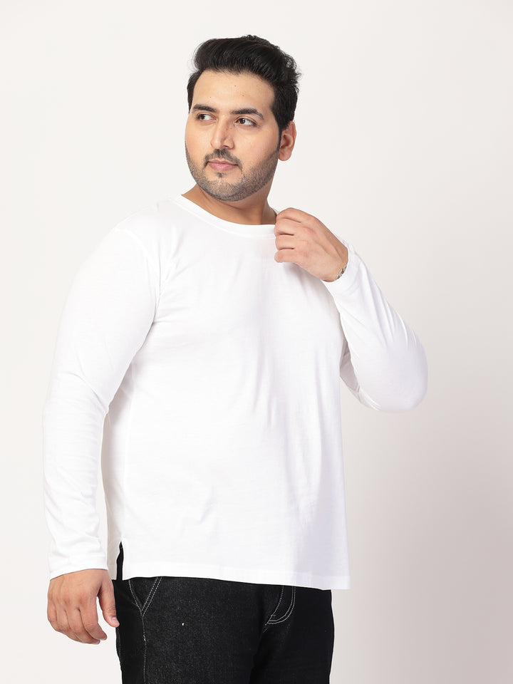 Men Solid Round Neck Cotton T-shirt