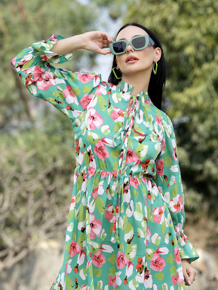 Floral Print Shirt Dress