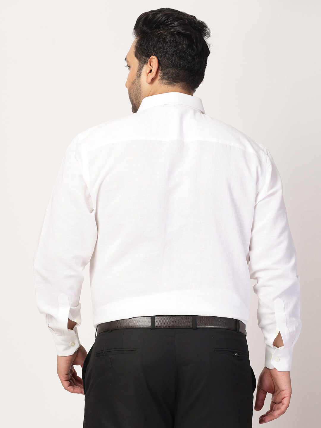 Men Cutaway Collar Solid Plus Size Formal Shirt