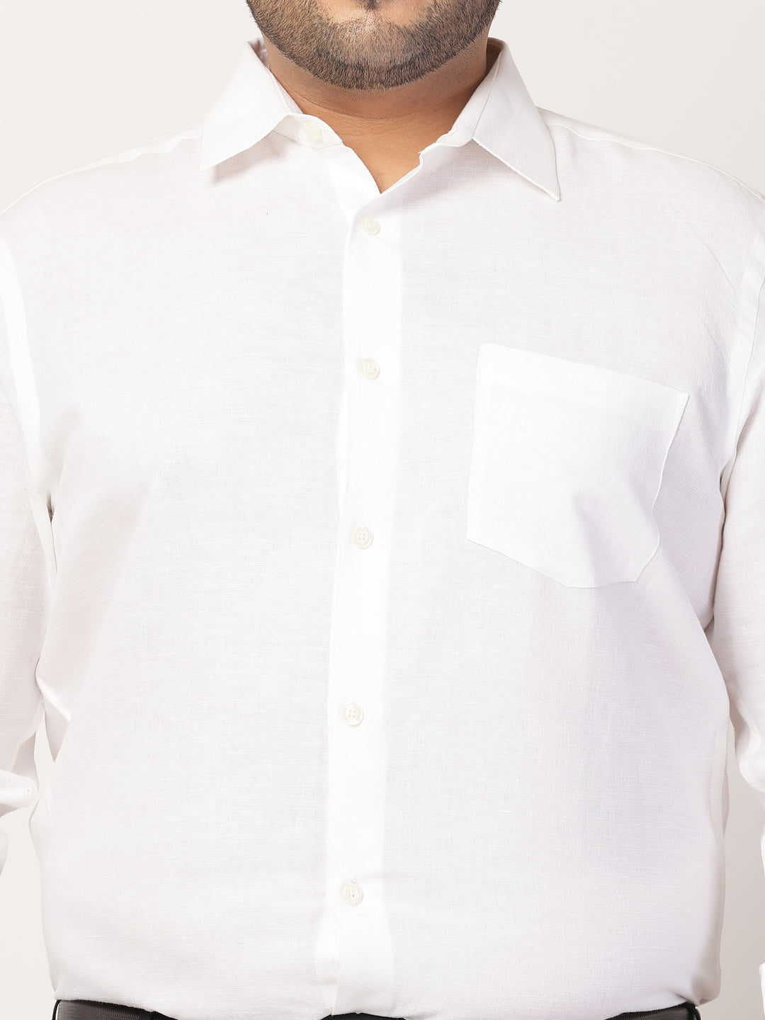 Men Cutaway Collar Solid Plus Size Formal Shirt