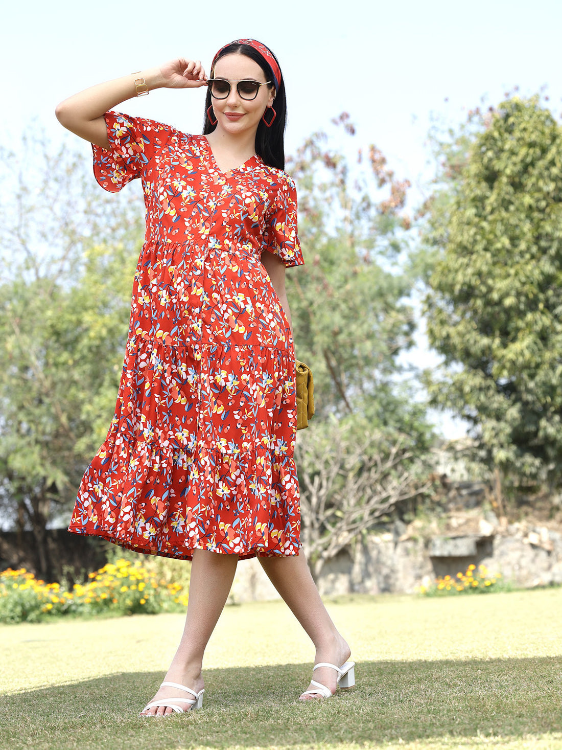 Floral Print Fit & Flare Dress