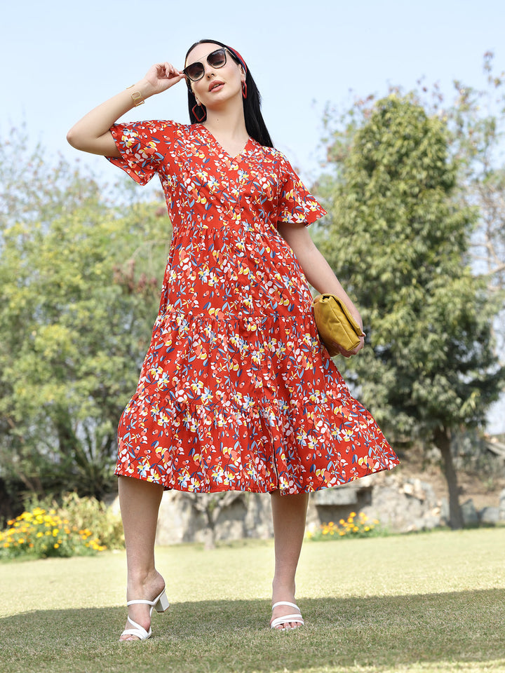 Floral Print Fit & Flare Dress