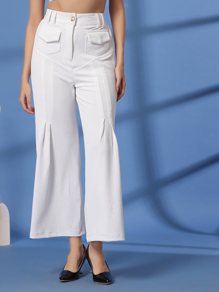 Women Mid-Rise Loose Fit Pleated Trousers