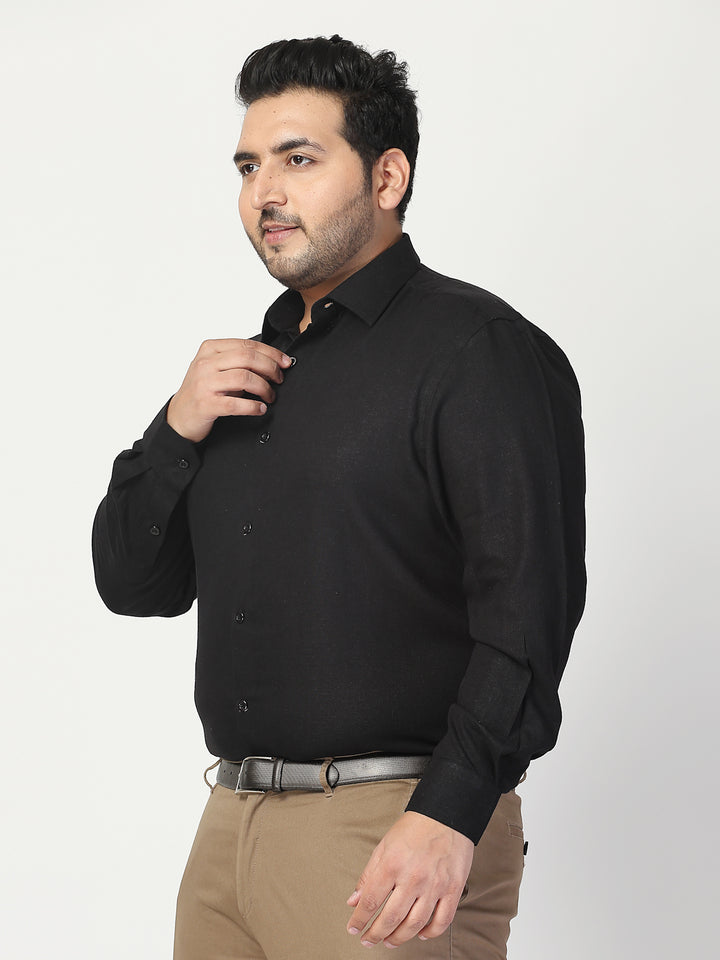 Men Cutaway Collar Solid Plus Size Formal Shirt