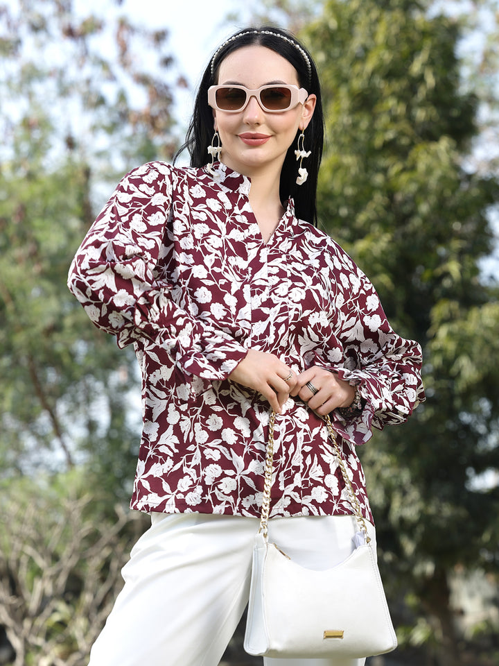 Print Shirt Style Top