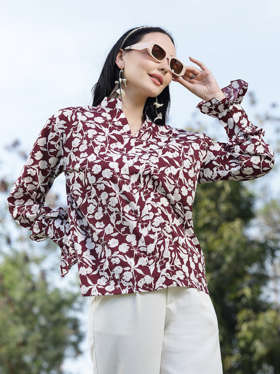 Print Shirt Style Top