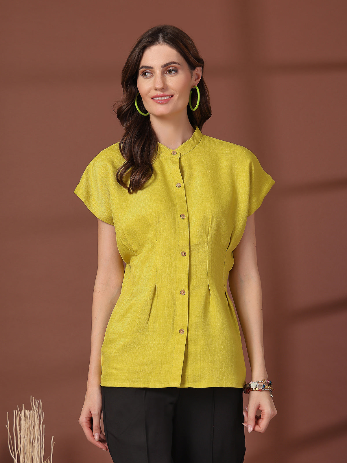 Mandarin Collar Cotton Top