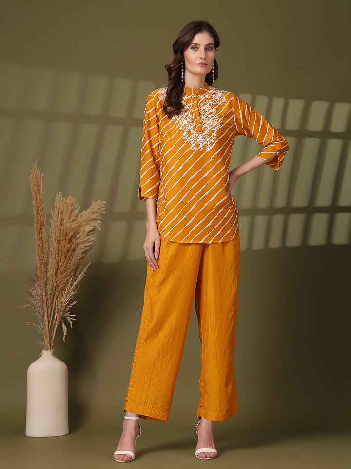 Embroidered Pure Cotton Top With Trouser Co-Ords