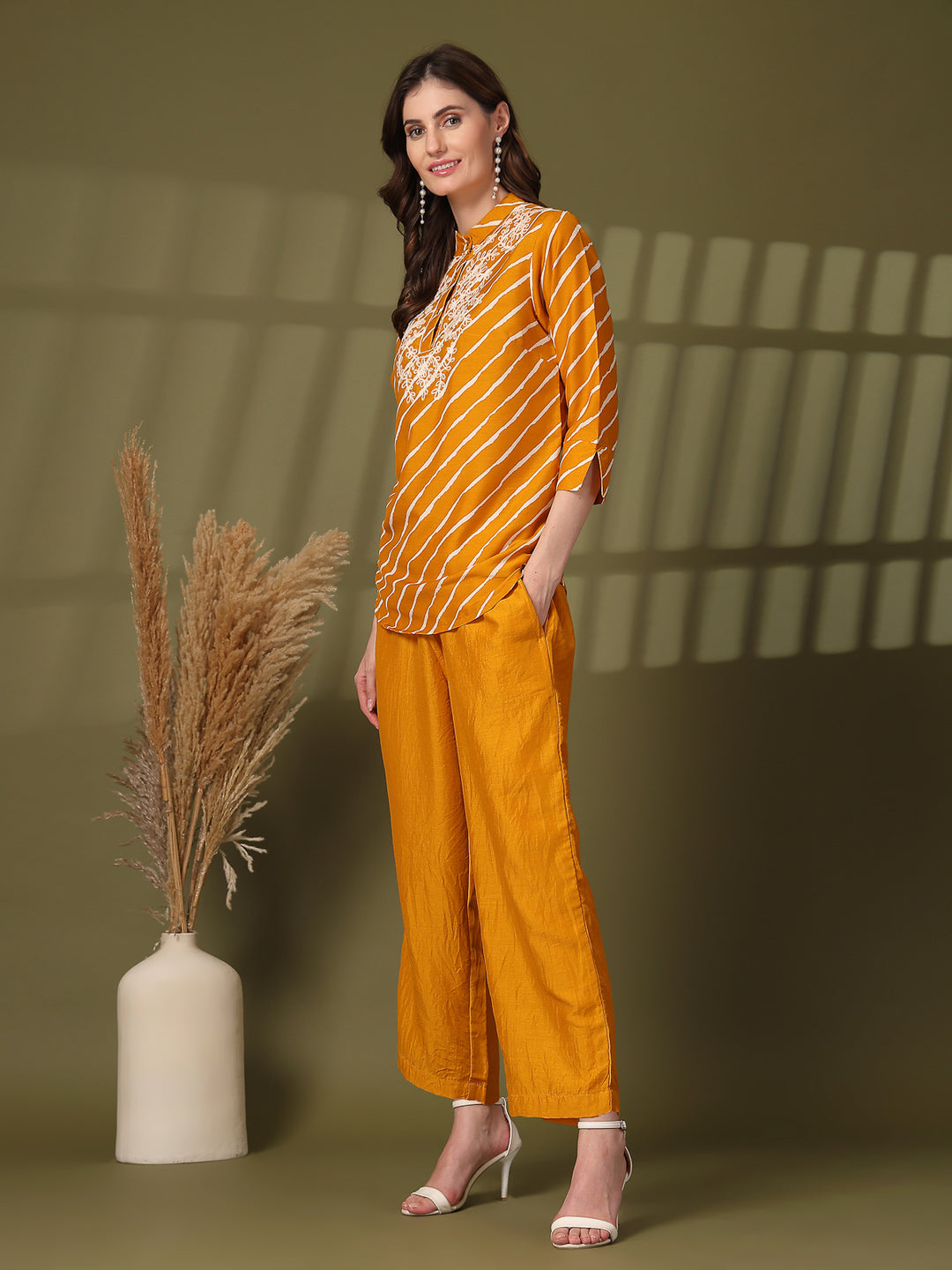 Embroidered Pure Cotton Top With Trouser Co-Ords