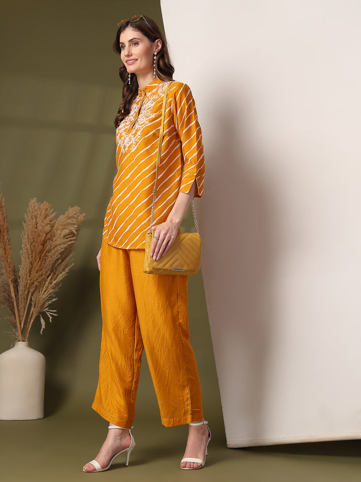 Embroidered Pure Cotton Top With Trouser Co-Ords