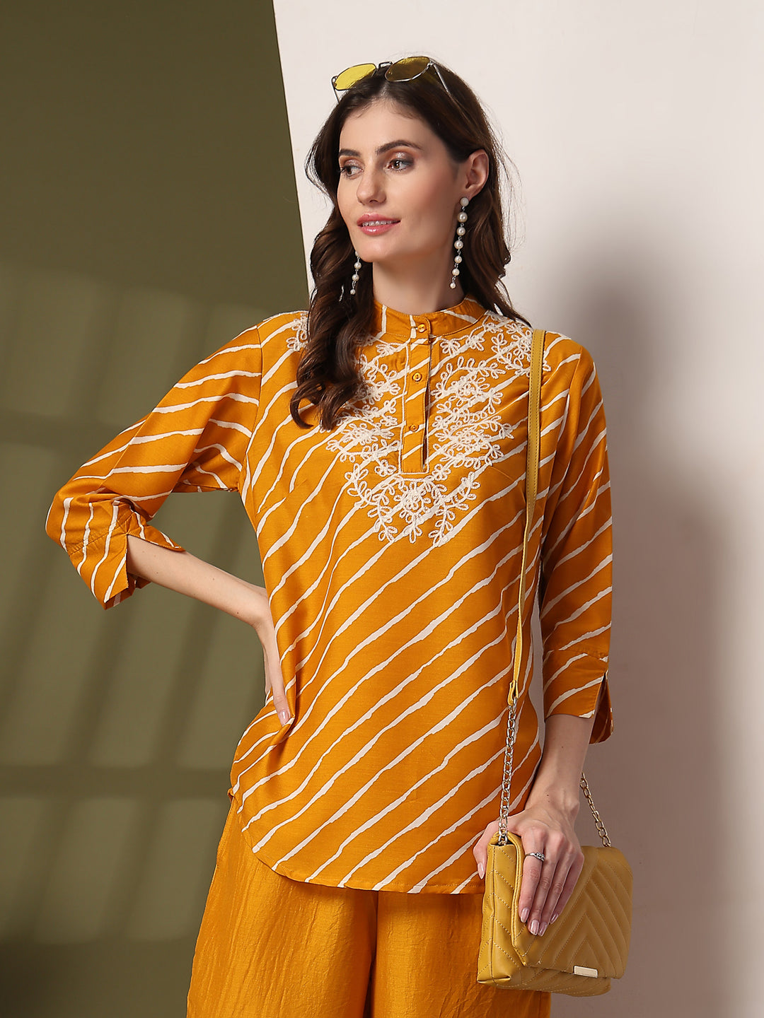 Embroidered Pure Cotton Top With Trouser Co-Ords