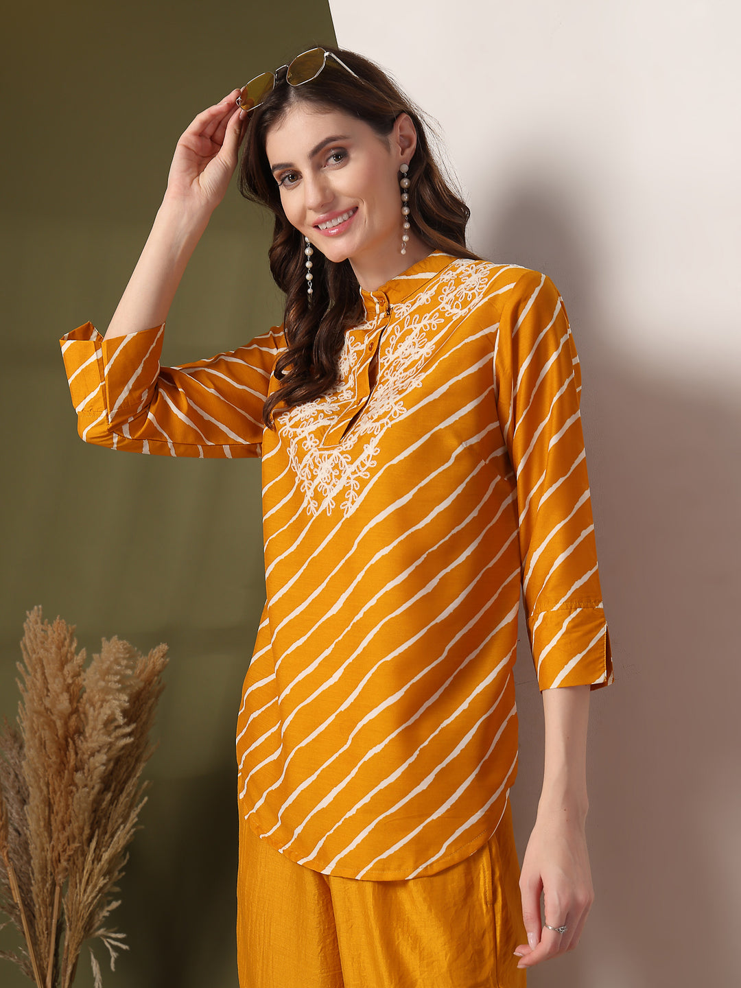 Embroidered Pure Cotton Top With Trouser Co-Ords