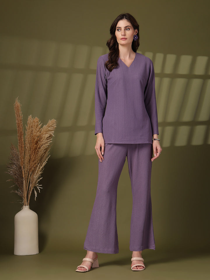 V Neck Top With Trousers Co-Ords