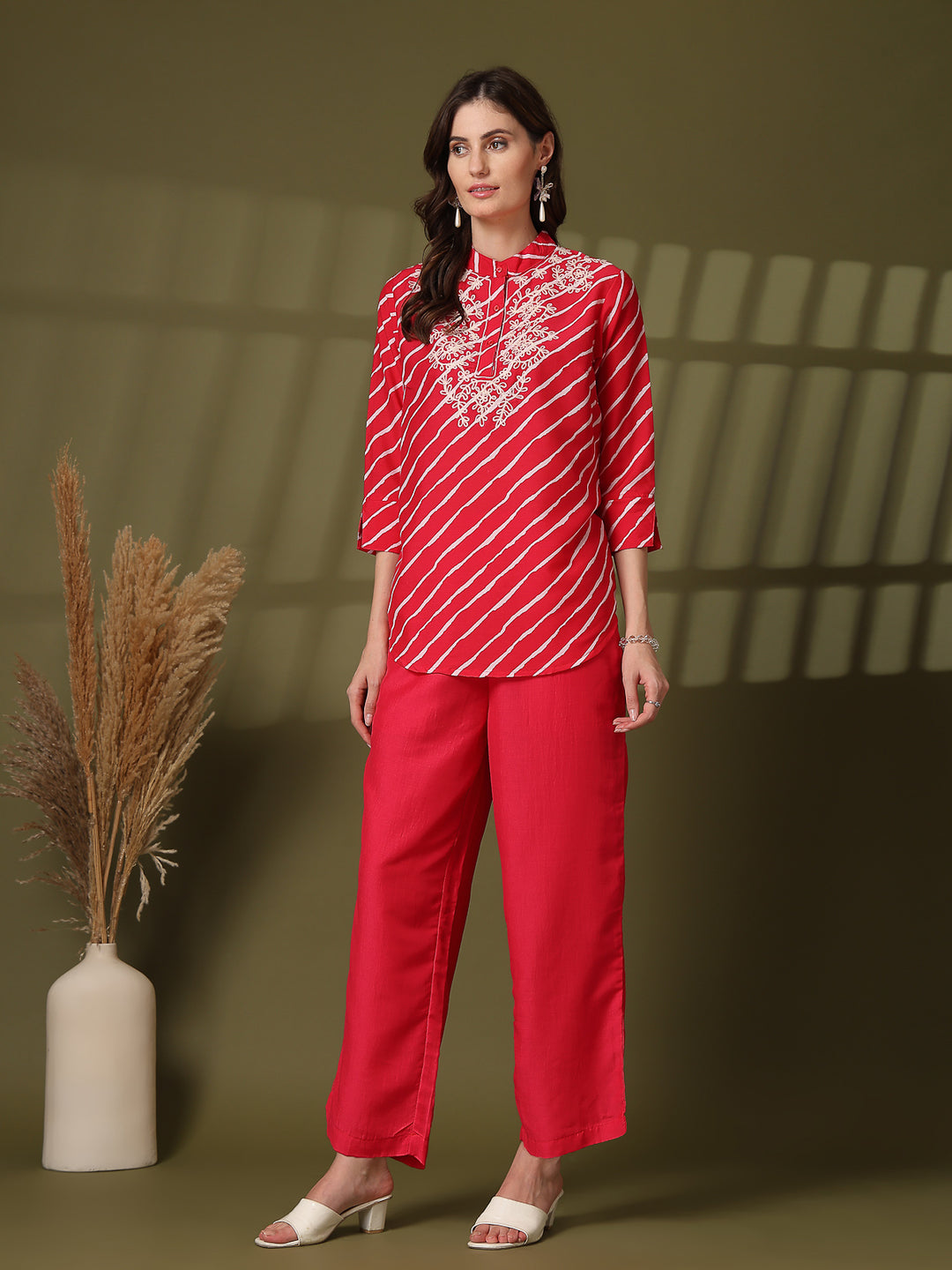 Printed Pure Cotton Top With Trousers Co-Ords