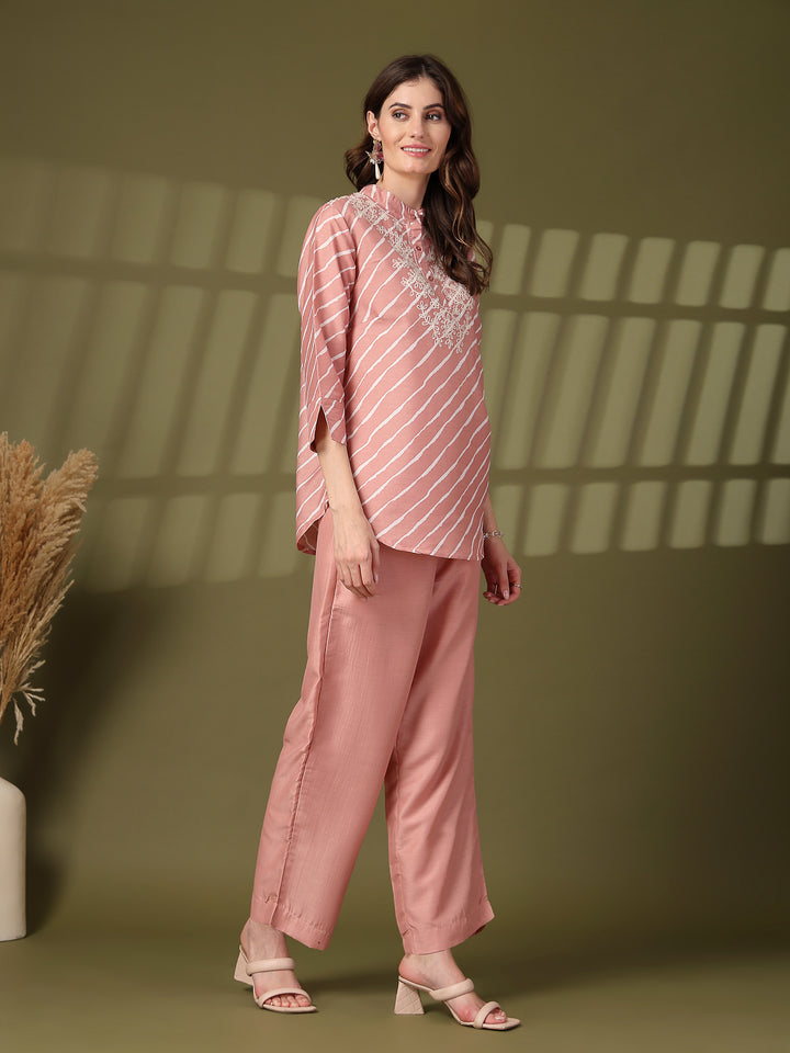 Printed Pure Cotton Top With Trousers Co-Ords