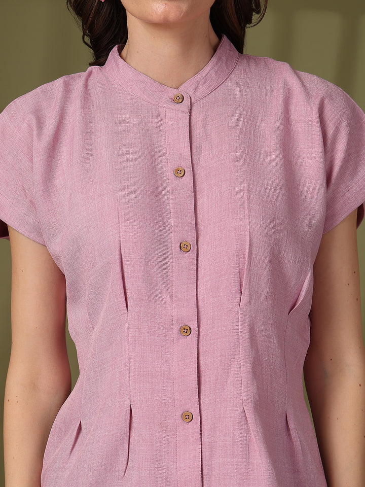 Mandarin Collar Cotton Top