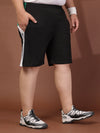 Plus Size Men Black Typography Printed Mid-Rise Regular  Shorts