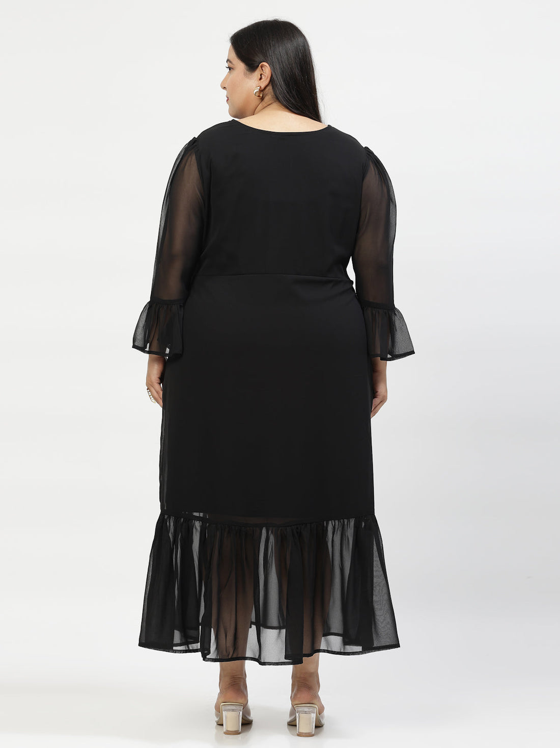 Plus Size  Bell Sleeve Midi Dress