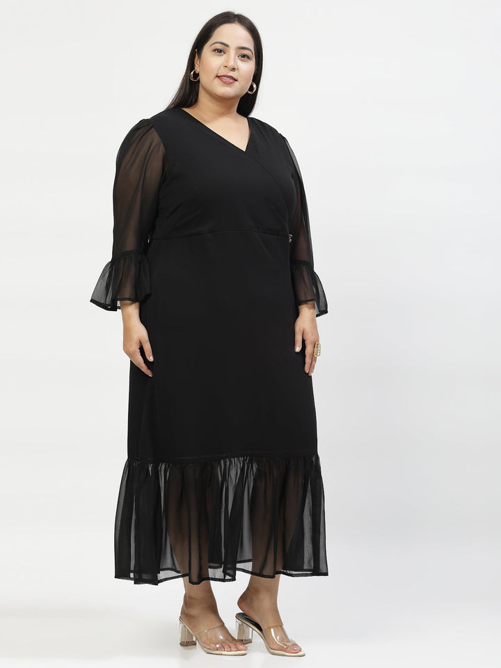 Plus Size Bell Sleeve Midi Dress