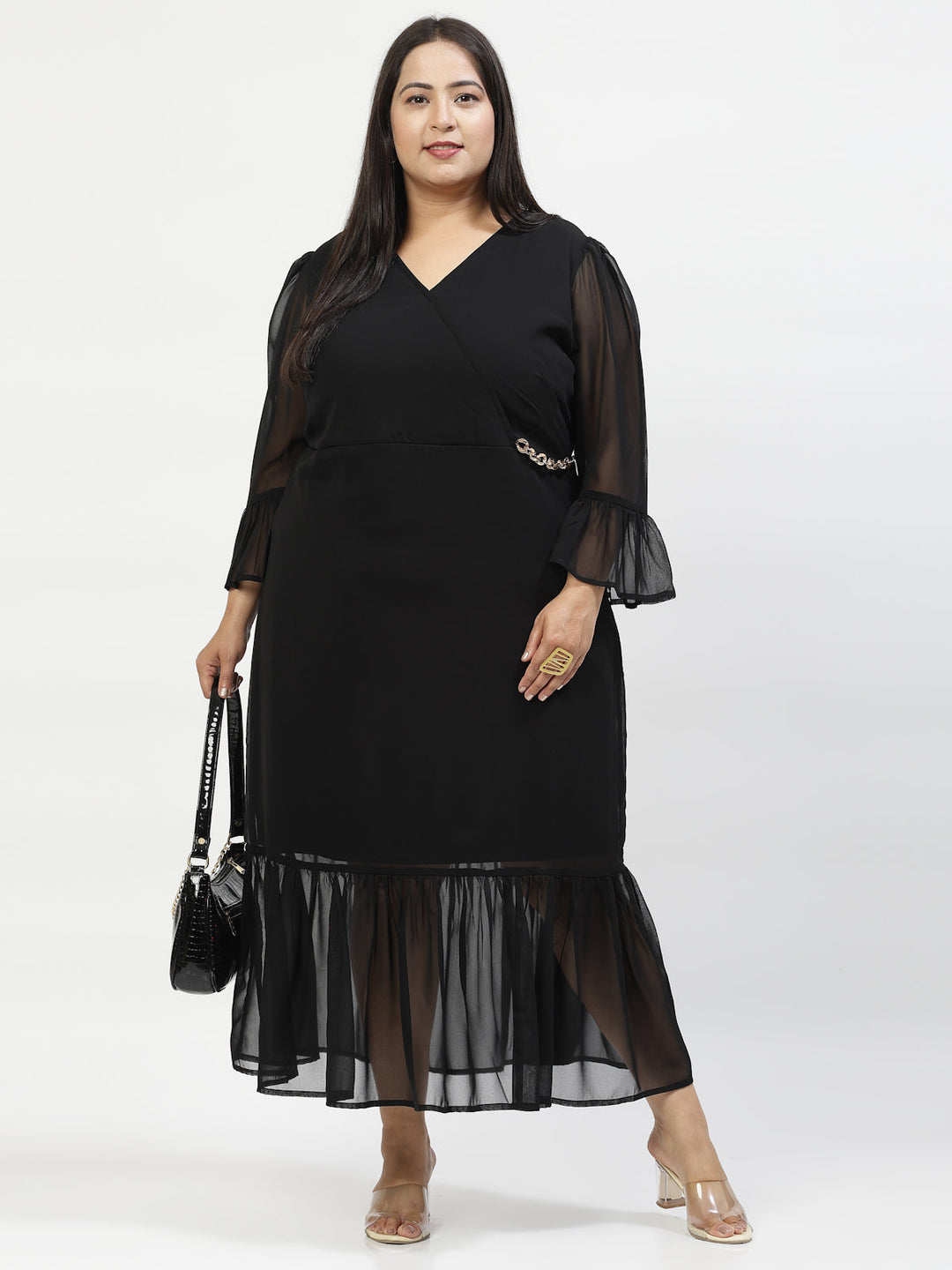 Plus Size Bell Sleeve Midi Dress