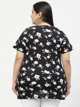 Plus Size Geometric Printed Cotton T-shirt