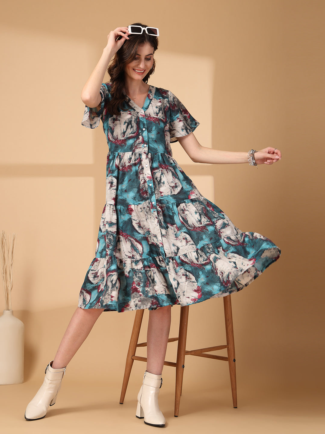 Floral Print Fit & Flare Dress