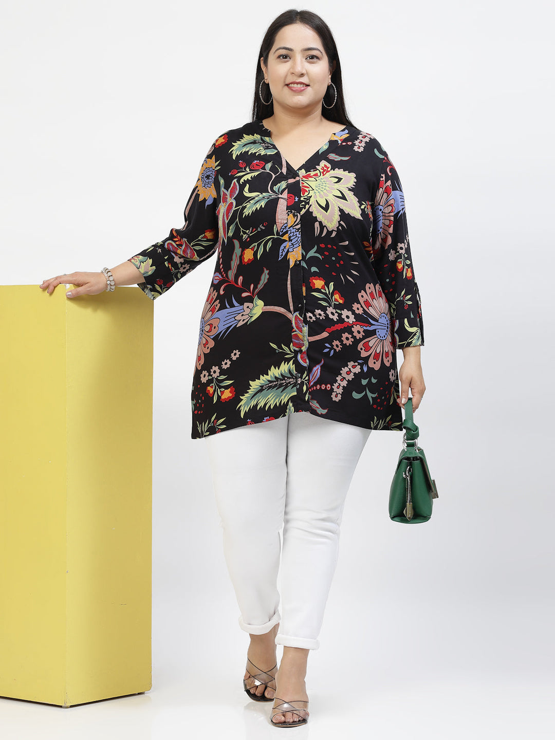 Floral Print Bell Sleeve Top