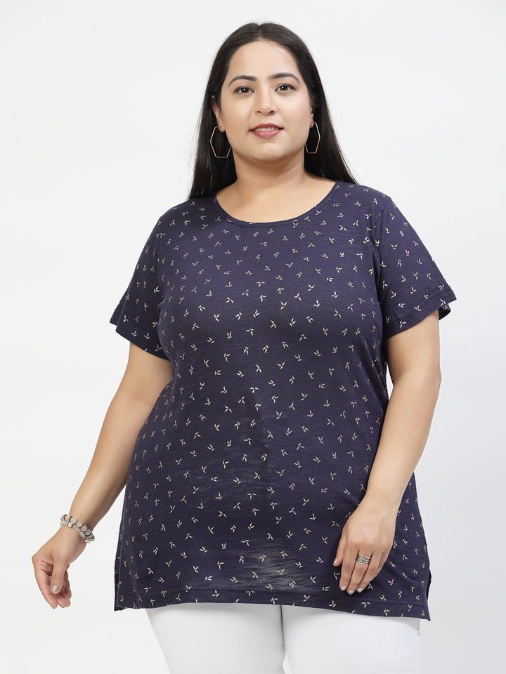 Plus Size Printed Cotton T-shirt