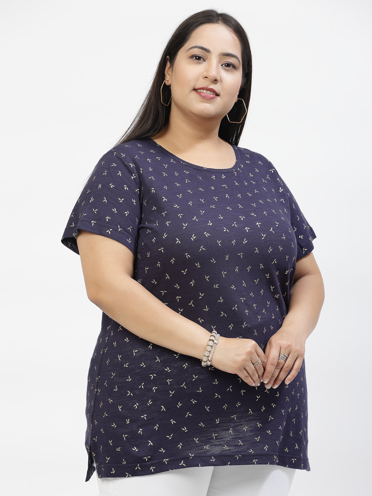 Plus Size Printed Cotton T-shirt