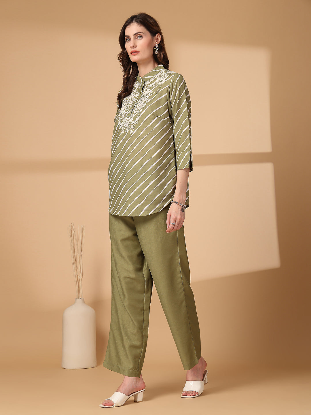 Embroidered Pure Cotton Top With Trouser Co-Ords