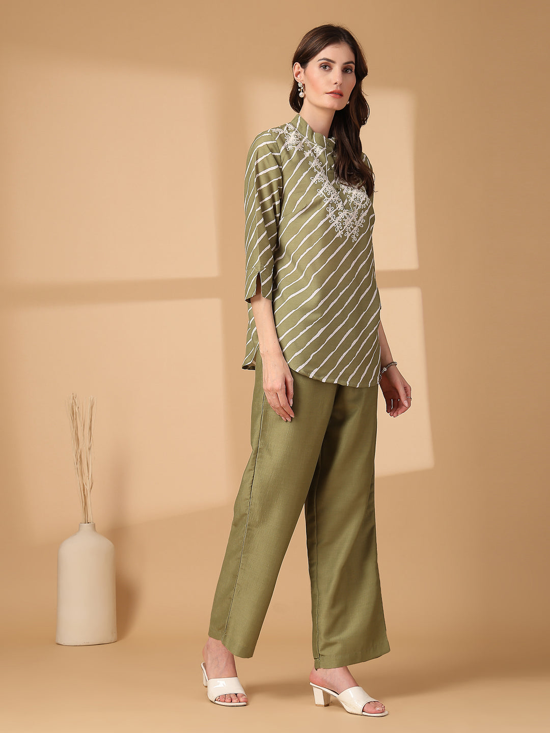 Embroidered Pure Cotton Top With Trouser Co-Ords