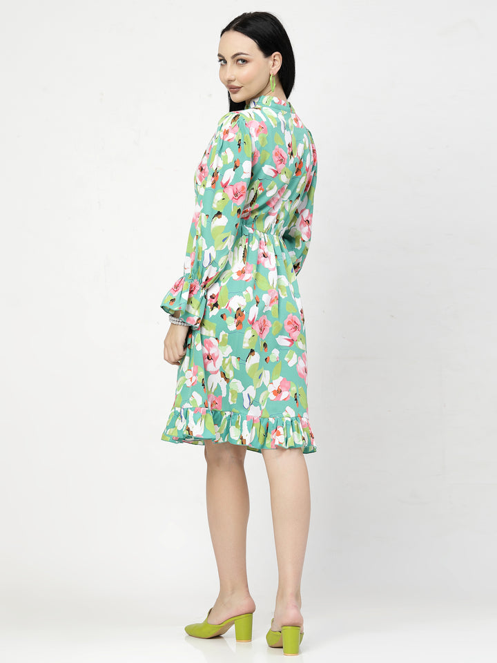 Floral Print Shirt Dress