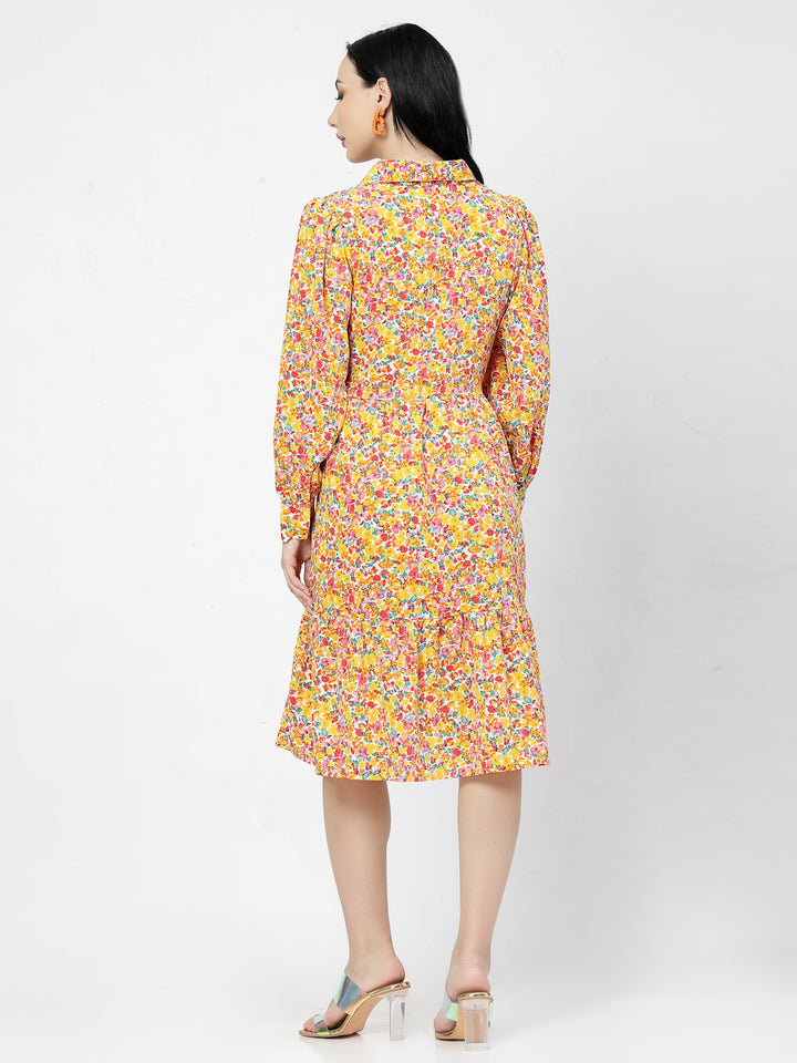 Floral Print A-Line Dress