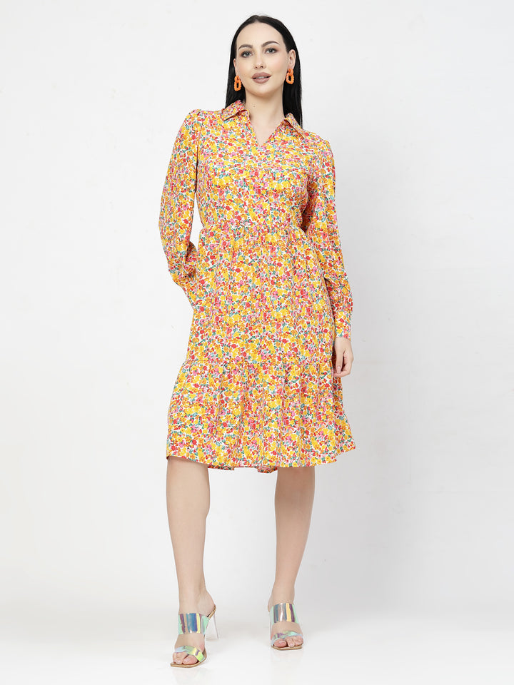 Floral Print A-Line Dress