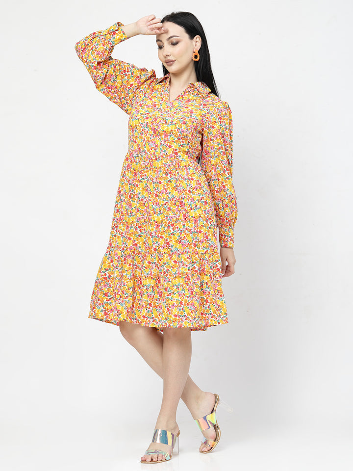 Floral Print A-Line Dress