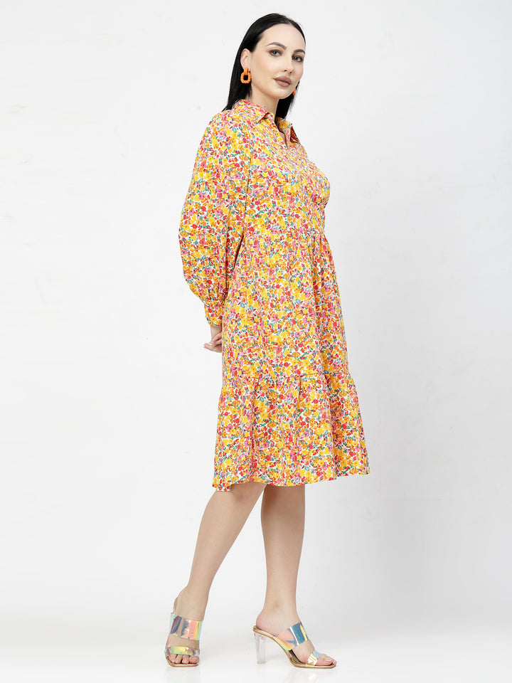 Floral Print A-Line Dress