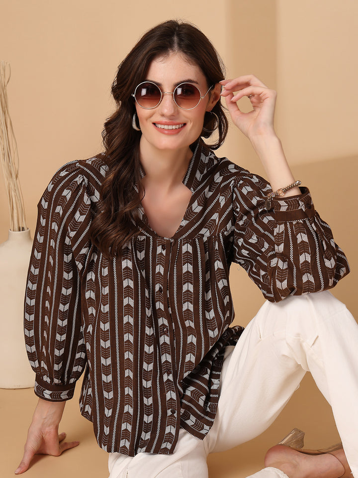 Women Opaque Printed Casual Shirt