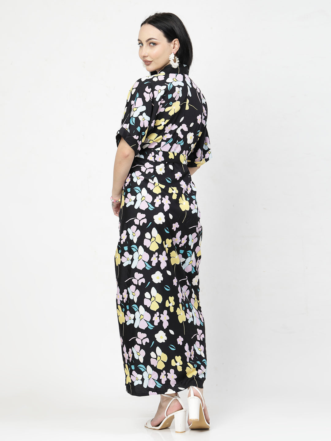 Floral Print Blouson Dress