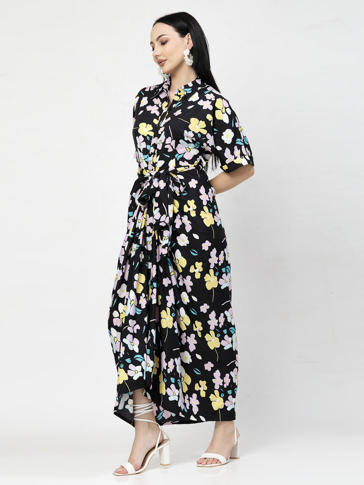 Floral Print Blouson Dress