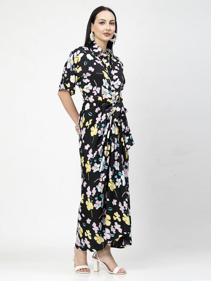 Floral Print Blouson Dress