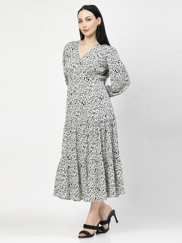 nimal Print Bell Sleeve Dress