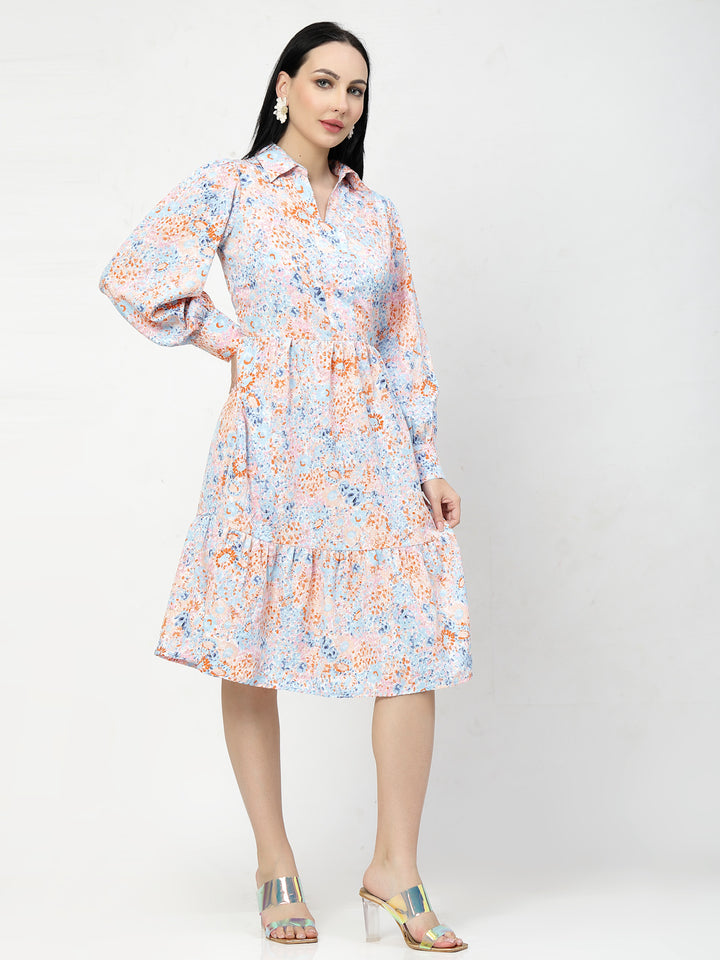 Floral Print A-Line Dress